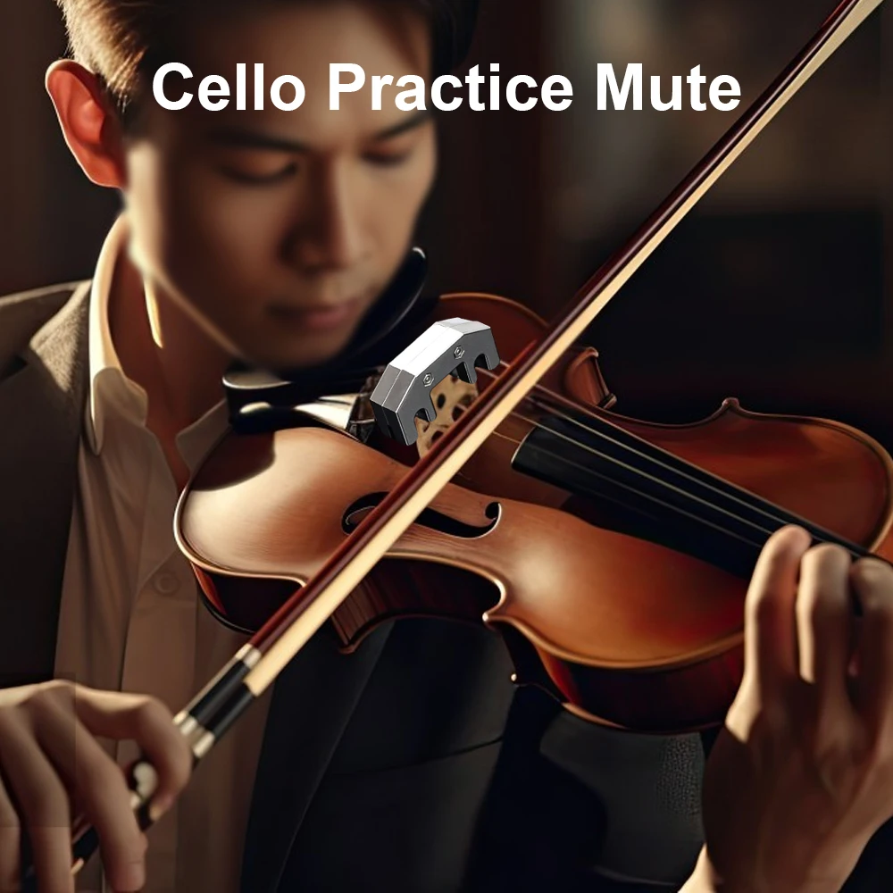 Cello Practice Mute Metal Silencer Music Instrument Cello Replacement Parts for Late Night Cello Practicing 2024