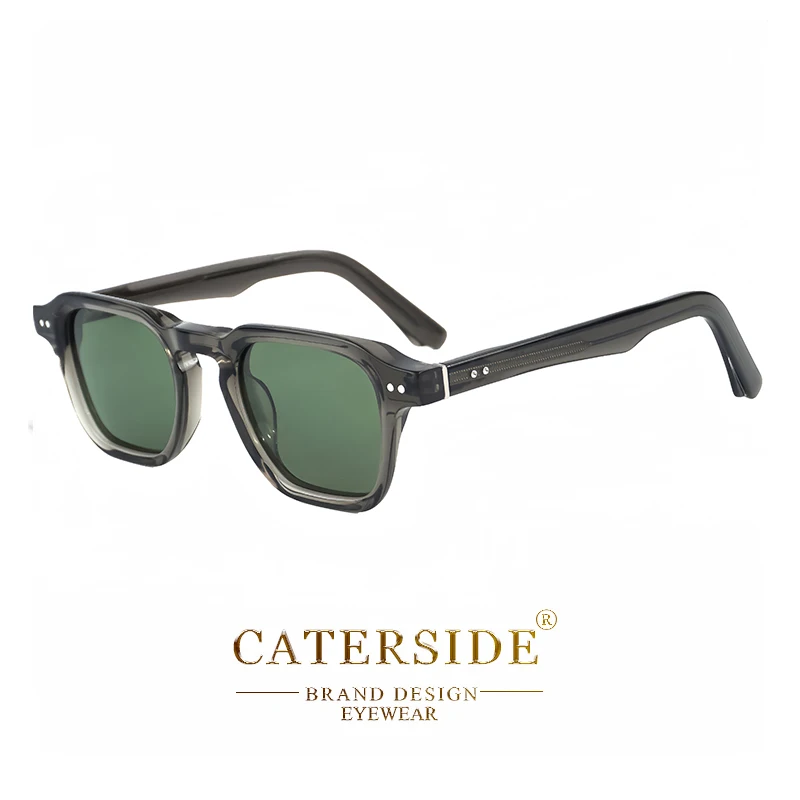 Raute Quadrat Acetat polarisierte Sonnenbrille Männer Retro großen Rahmen Frauen Sonnenbrille Punk Outdoor Fahren Reise Brillen UV400 – Detail 11