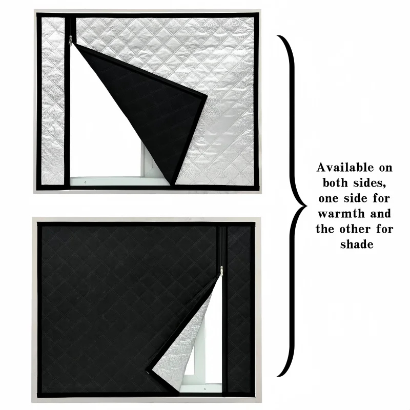 Gray side zipper, winter insulated curtain, insulated, warm, sun shading, soundproof, windproof, customizable size