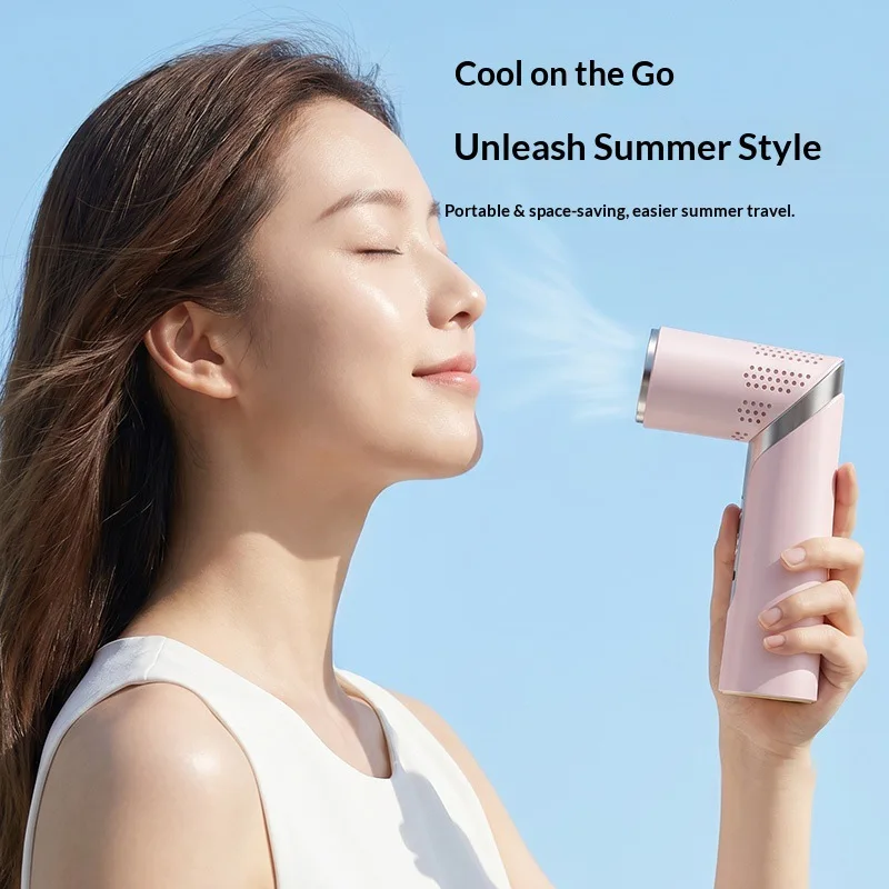 Foldable Violent Turbo Fan, Portable Handheld Mini Fan with 3-Speed Strong Wind, USB Rechargeable High-Speed Cooling Fan