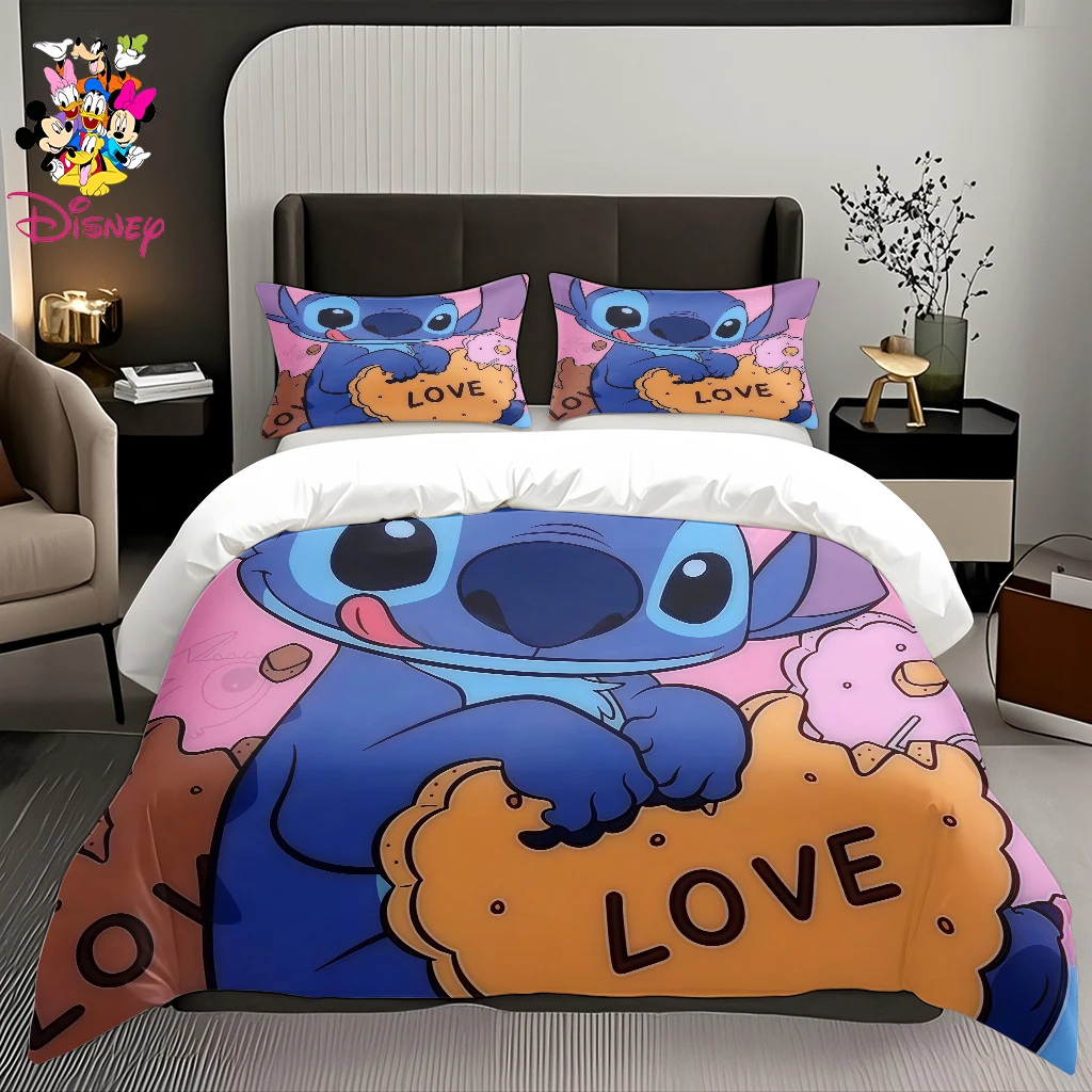 2/3 قطعة مجموعة غطاء لحاف ديزني ستيتش اضحك بدون حشو نعومة تشبه السحابة مناسبة لغرف النوم العائلية وغرف الضيوف #3