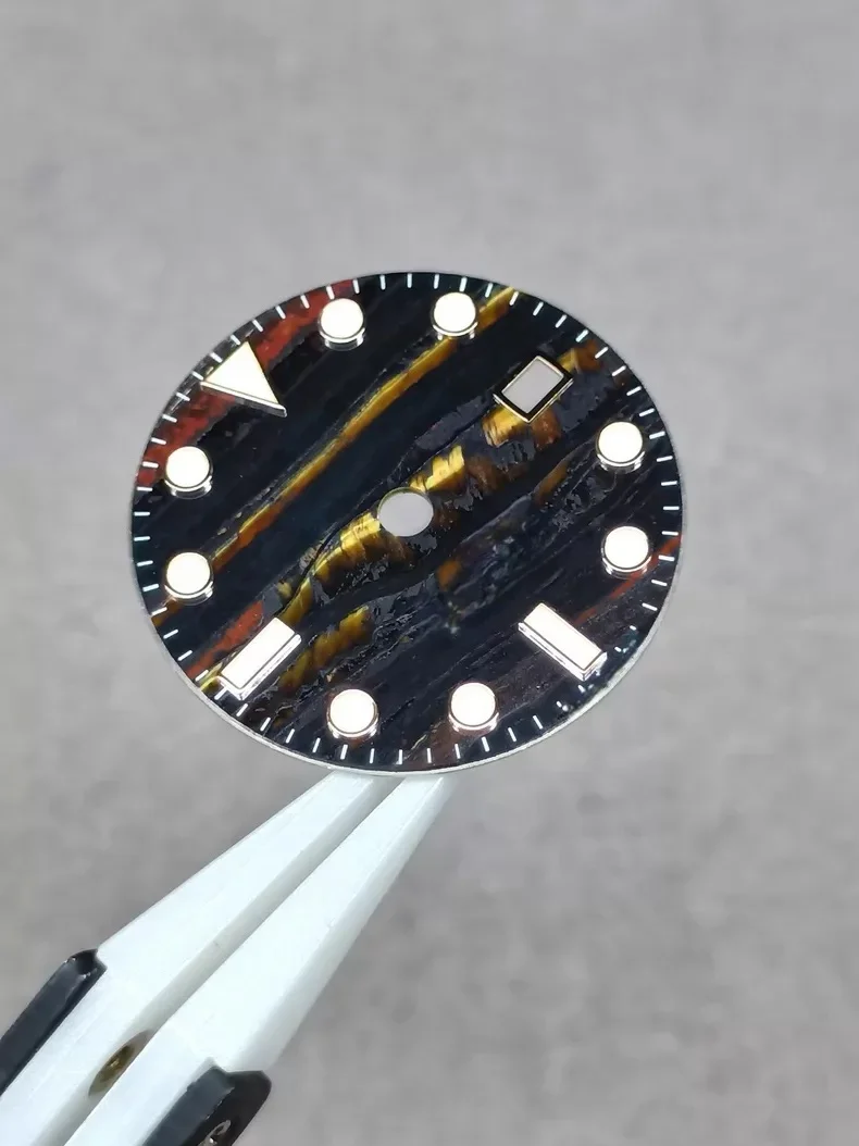 Tiger Eye Stone watch dial For RX GMT 3186 3285 movement installation