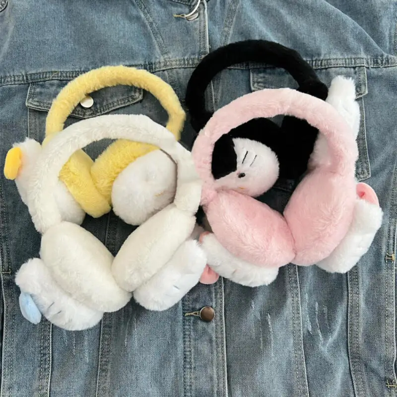 Sanrio hello kitty pelúcia earflap kawaii kitty gato boneca quente earmuff bonito dos desenhos animados engrossado orelhas quentes earmuffs presentes de natal