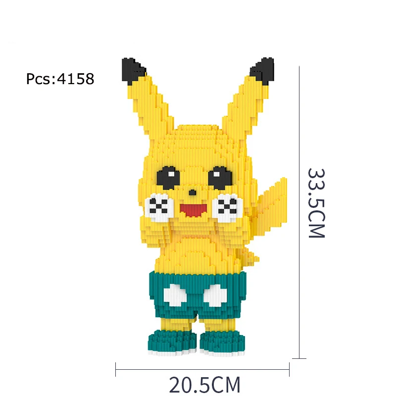 keeppley Nette Pokemon Pikachu Baustein 3D Bulbasaur Charmander Modell Montage Verbindung Mini Ziegel Figur Spielzeug für Home Dekoration 6