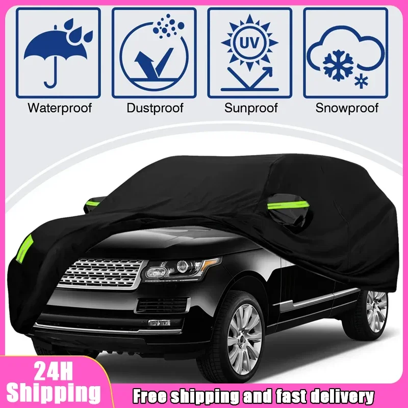 

Black Scratch-Resistant Car Cover - Dustproof & Sun-Resistant, Comprehensive Protection for Various Car Models, Outdoor Parking