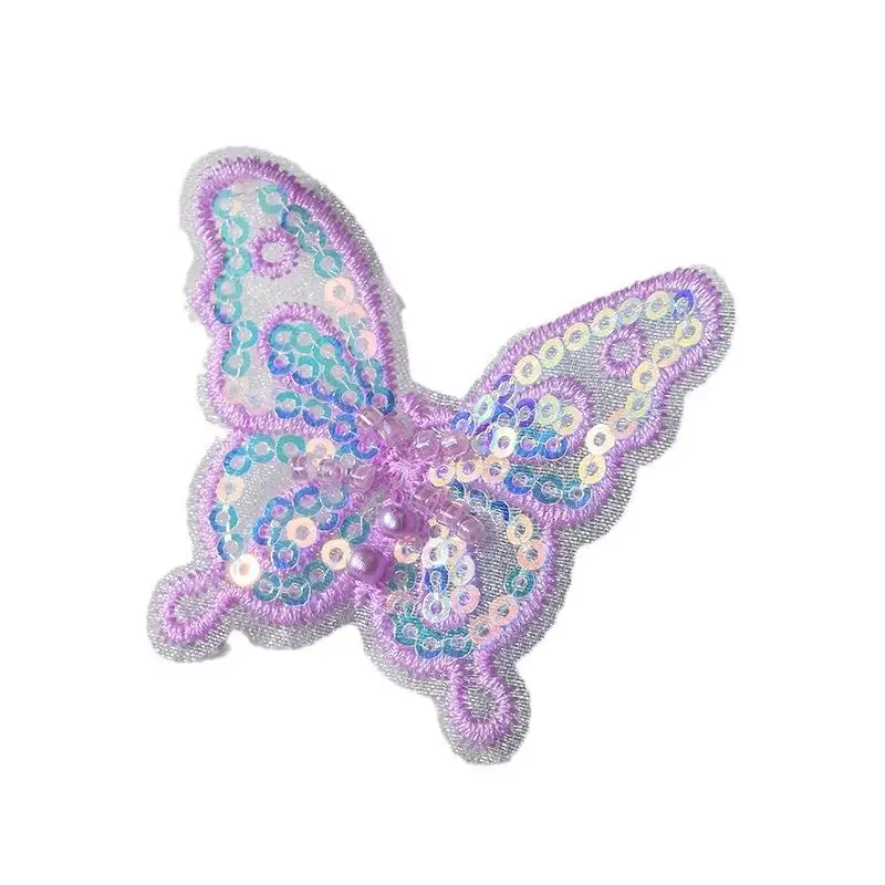 10pcs Colorful Sequin Embroidery  Butterfly  Cloth Handmade Craft DIY Clothing Dress Jewelry Hair Clips Accessories Decorated