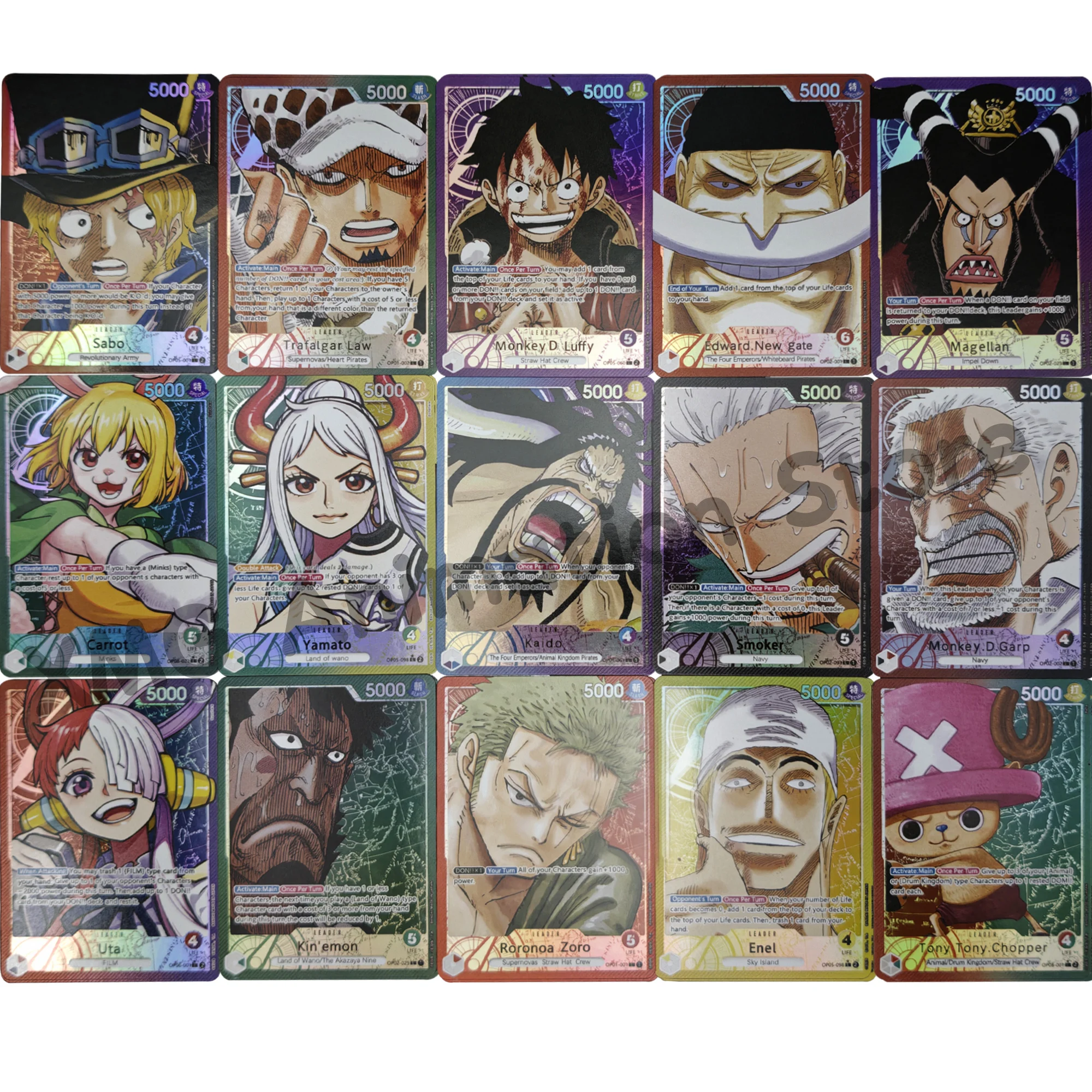 

15Pcs/set DIY One Piece Collection Card Anime Self made Luffy Zoro Big Avatar OPCG Game Collection Card Toy Gift