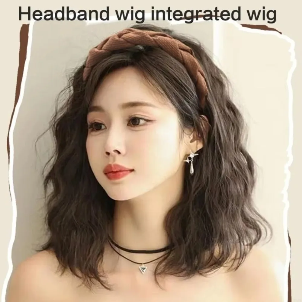 

Natural Hair Extension Curly Headband U-Shape Long Wavy Hairpieces Synthetic Wig Clip Fake Half Wig Women Hair Band