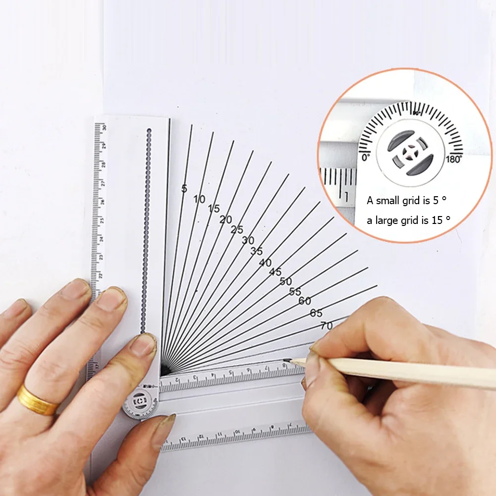 Multifunctional Folding Geometric Drawing Ruler Line Pro Circular Drawing Template Angle Measuring Drafting Tool