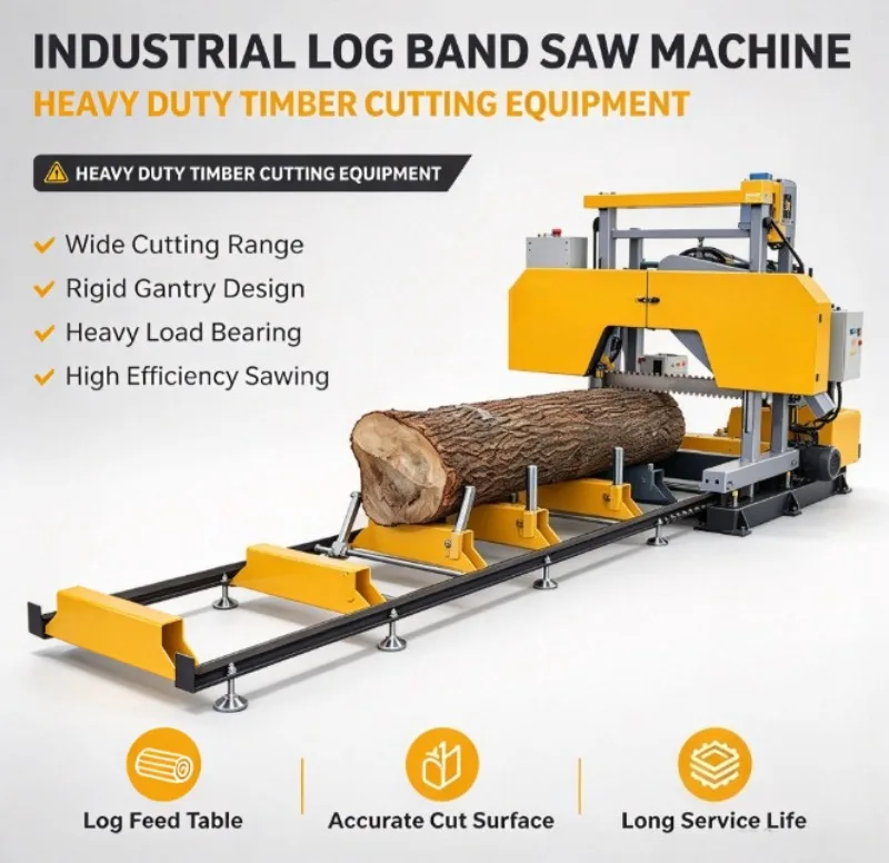Portable Log Sawmill Wood Band Saw Horizontal Bandsaw 6.5HP/15HP Mobile Sawmill For Timber Cutting Work