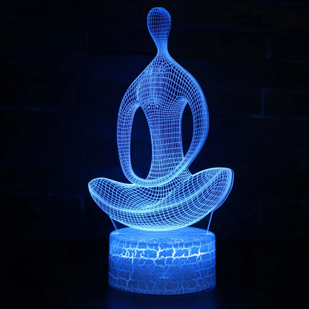 Yoga Meditation Table Lamp Home Bedroom Decoration Color Changing LED Night Lights for Kids Adult Birthday Christmas Gifts