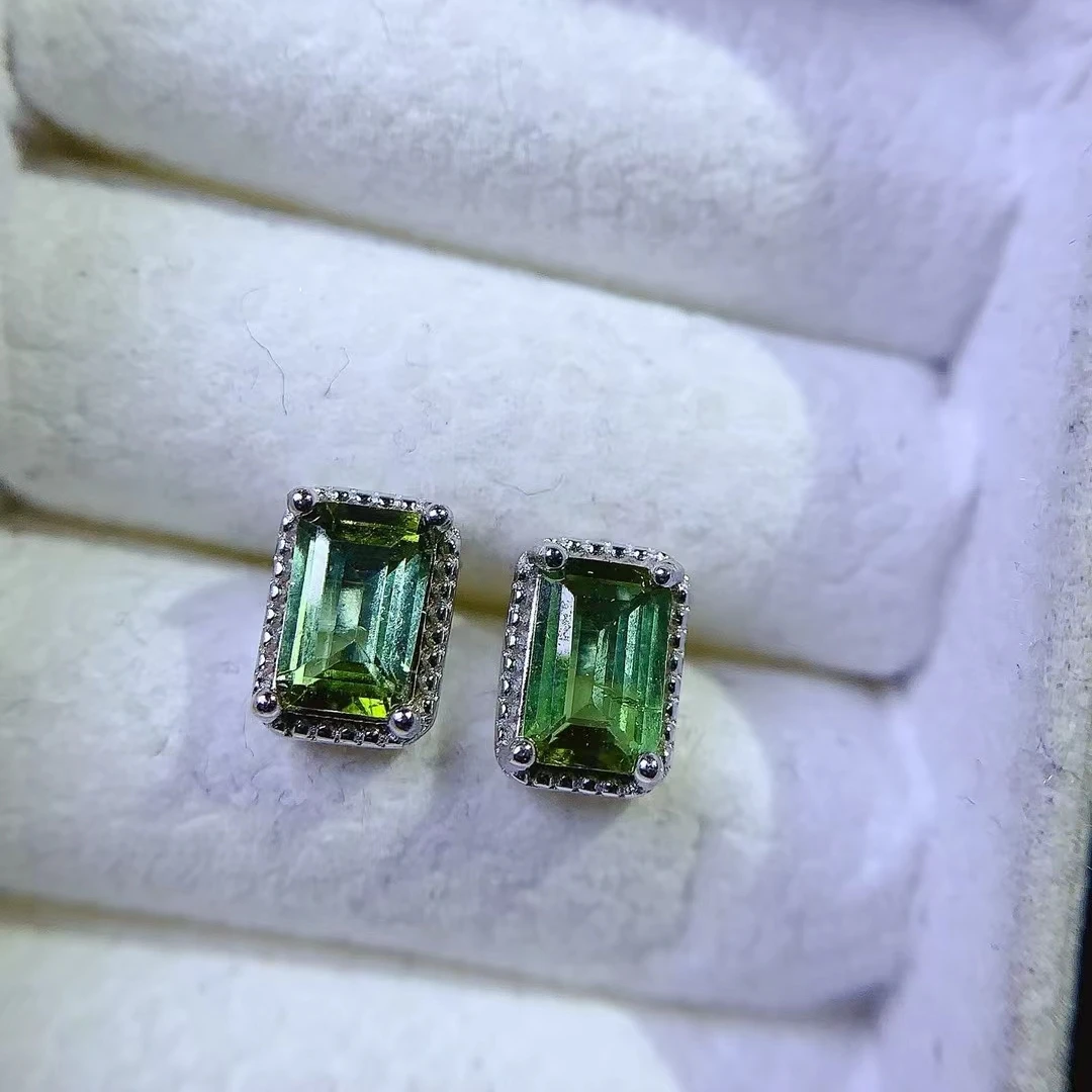 KJJEAXCMY Women's Earrings|Natural Tourmaline S925 silver , electroplated color retention process, high-clarity support testing