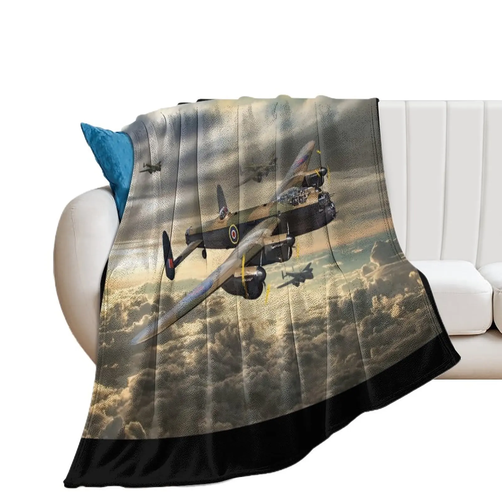 

Avro Lancaster Throw Blanket Polar Bed linens Blankets