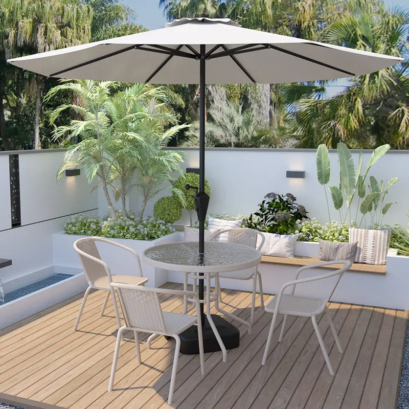 Outdoor parasol Central column umbrella Leisure courtyard Milk tea shop Villa base Camping Commercial rooftop garden