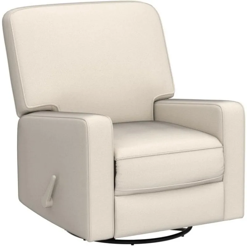 Swivel Rocker Recliner Chair, Glider Rocker Recliner, Rocking Chair Nursery, Fabric Chair with High Back, Deep Seat