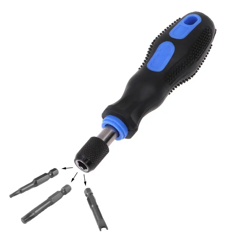 Multi-function 1/4" 6.35mm Non-slip Dismountable Screwdriver Handle With Soft Rubber
