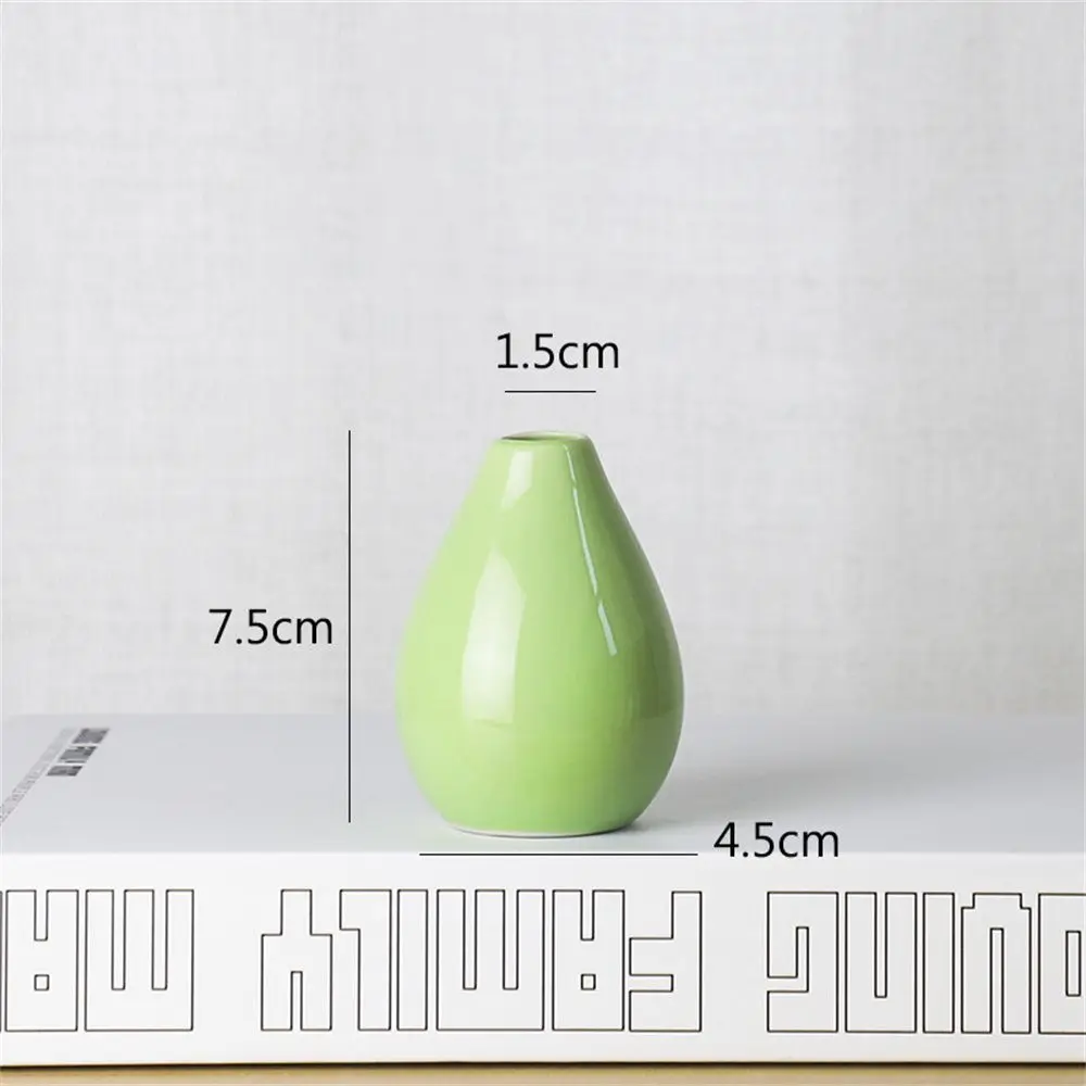 Room Ornaments Morden Artificial Flowers Bottle Dried Flowers Vase Art Vase Ceramic Vase Mini Ceramic