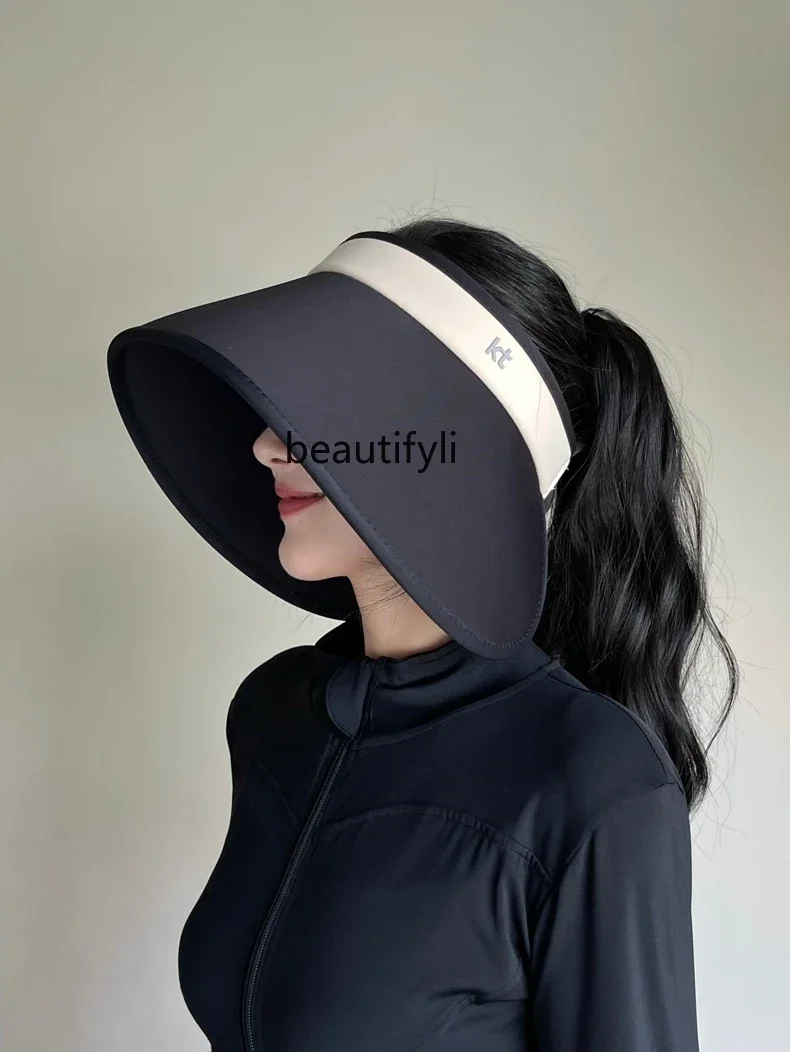 

Wrap-around Air Top Sun Protection Hat Foldable Sun Hat Large Brim UV Protection Ice Silk Sun Hat