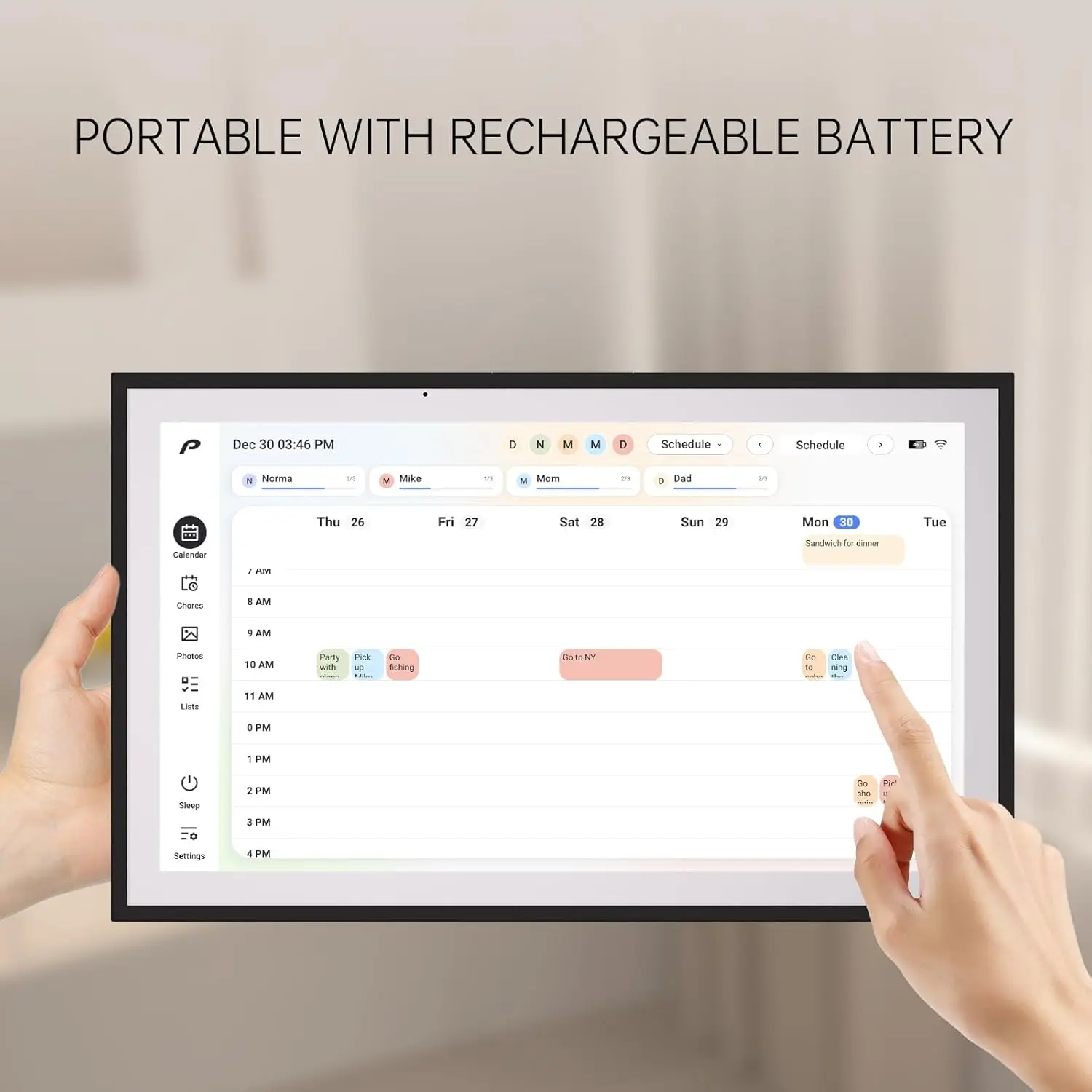 15.6 Inch 64G Digital Smart Calendar Chore Chart FHD Interactive Touchscreen Wall Desk Mount Electronic Smart Family Planner