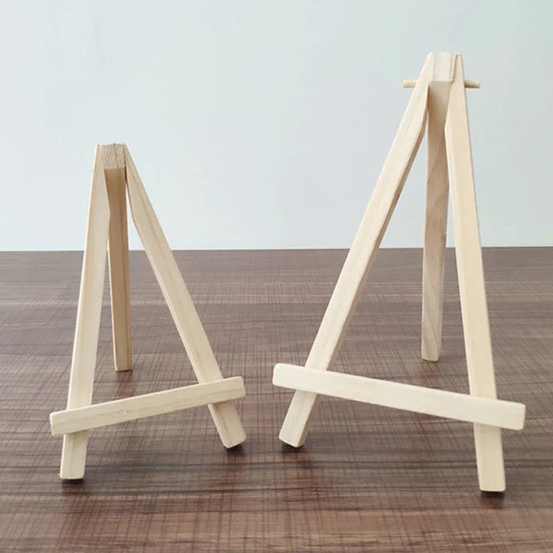 1/2Pcs Small Desk Easels Mobile Phone Holder Wooden Tripod Easels Tabletop Display Stand for Cellphone Photo Chalkboard Signs