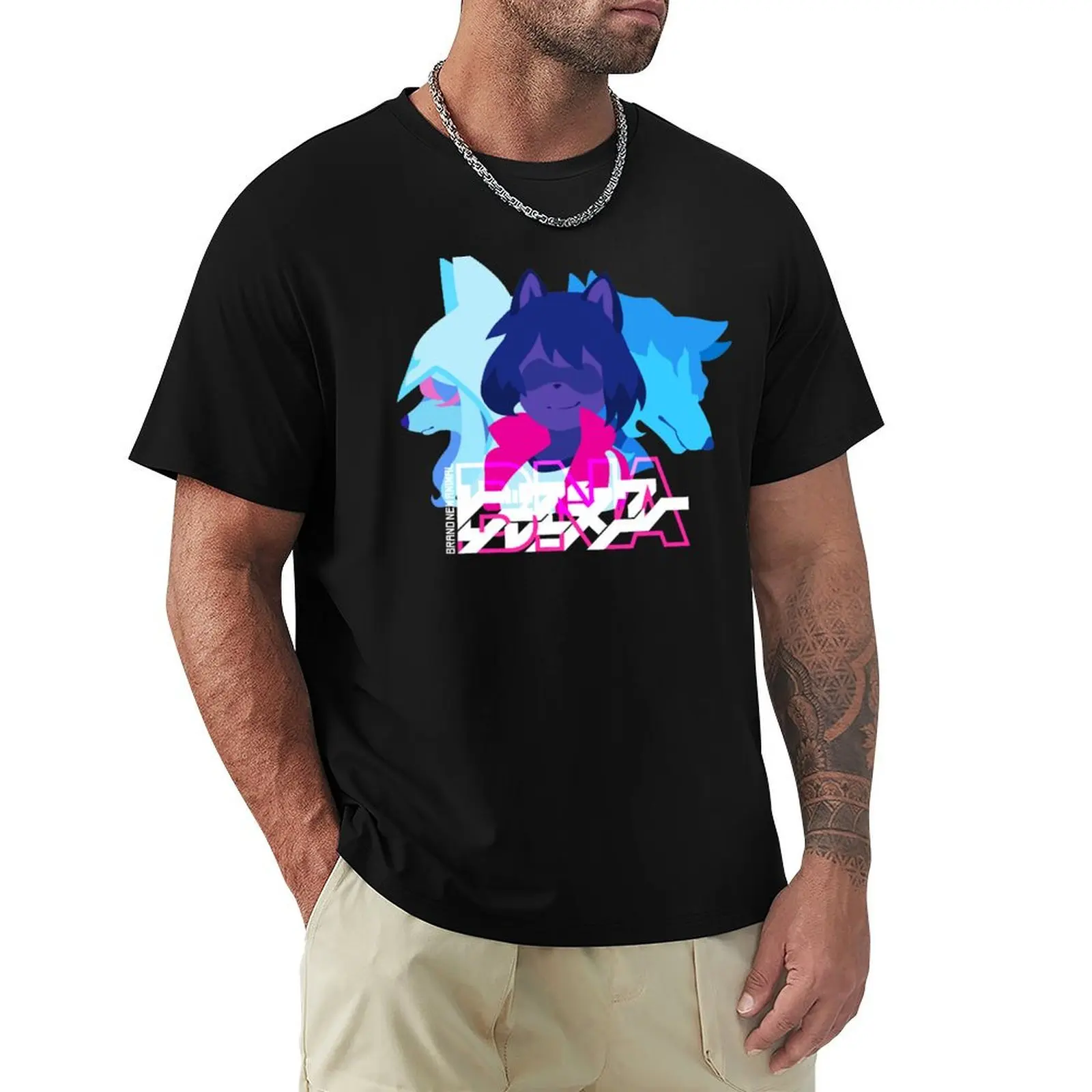 Brand New Animal Shirou Michiru Nazuna Flat Icon T-Shirt Relaxed Fit Casual Short Sleeve Top
