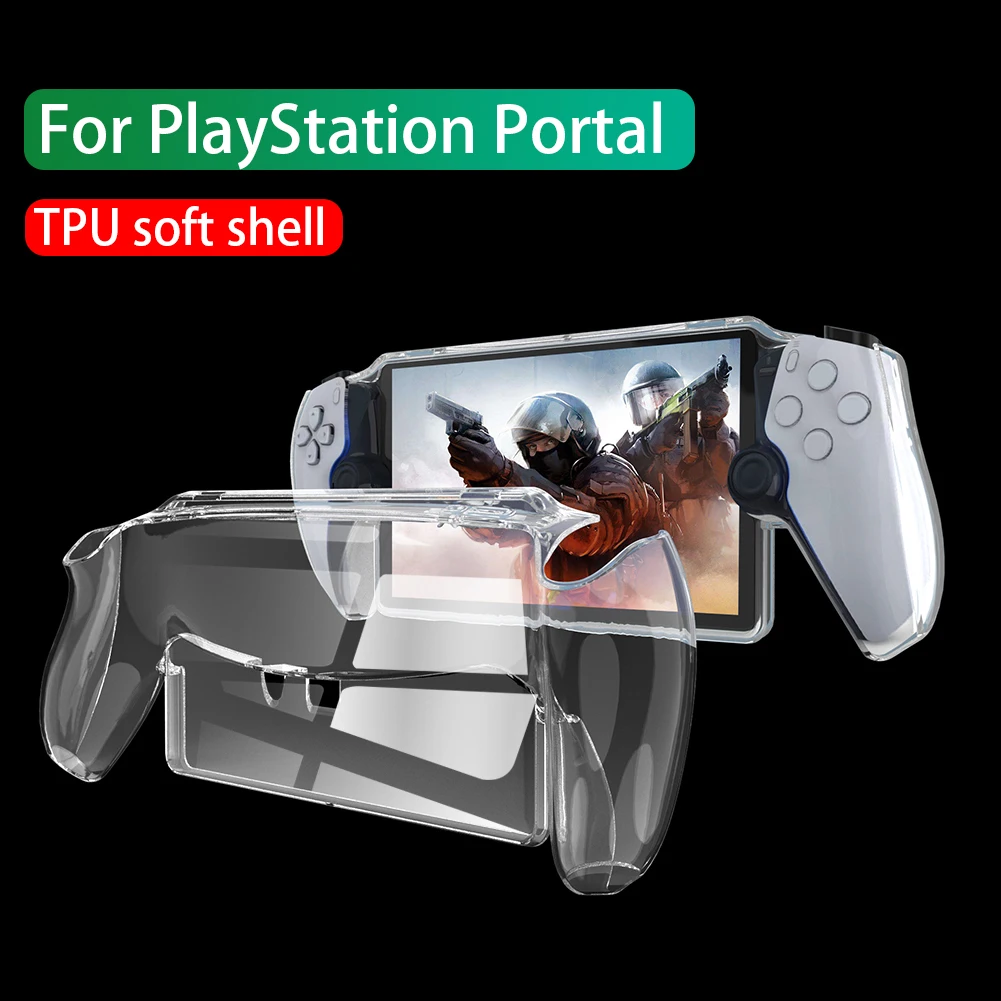 Gaming Console Controller Sleeve Skin Protector Cover Transparent TPU Shockproof Washable Anti-Drop for Sony Playstation Portal
