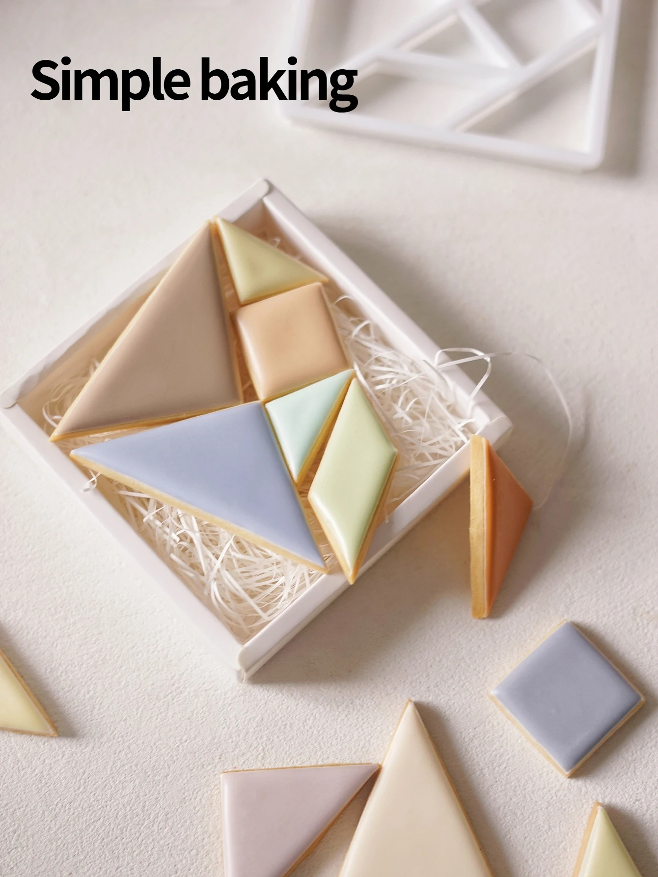Cortador de Galletas Tangram de 9 cm, Molde para Galletas con Forma Geométrica, Molde para Fondant de Plástico, Herramientas para Decorar Pasteles, Regalo de Repostería Navideña