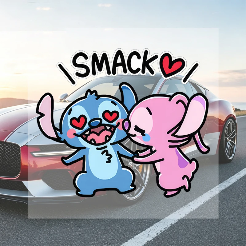 Car Stickers Colorful Decorative Cute Love Couple Vinyl Decal Waterproof Die Cut UV Resistant for Fuel Tank Gas Cap Auto Decor