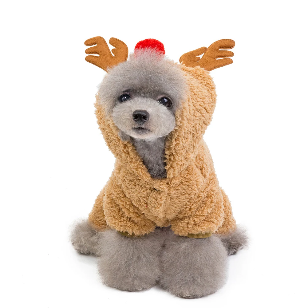 

Dog's Clothes Christmas Pet Deer Warm Coat Coats for Small Dogs Costumes Festive Clothing