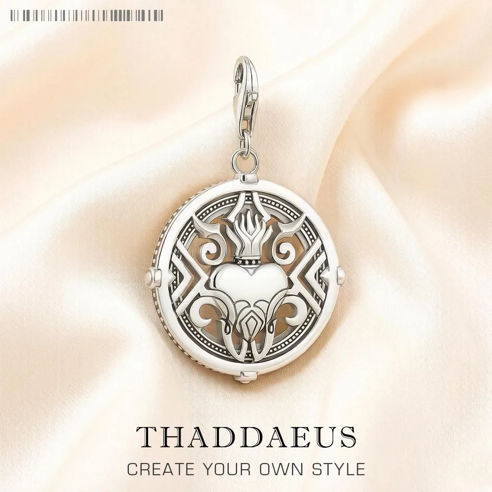 Charm Pendant Heart With Flames,Europe Accessories Romantic Jewelry For Women Gift 925 Sterling Silver