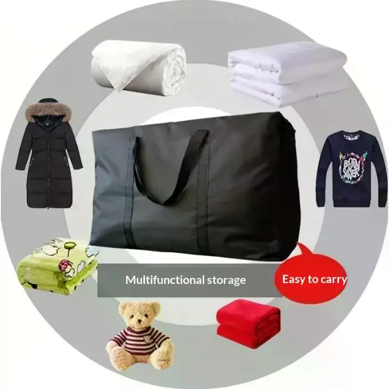 Large Capacity Oxford Storage Duffel Bag Waterproof Wear Resistant Hand Carry Bag For Camping Travel Quilt Clothes Storage