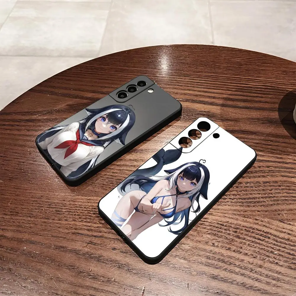 Shylily Vshojo Vtuber Phone Case For Samsung S26 S25 S24 FE S23 S22 S21 Plus S20 Ultra Note20Ultra Black Soft Shell