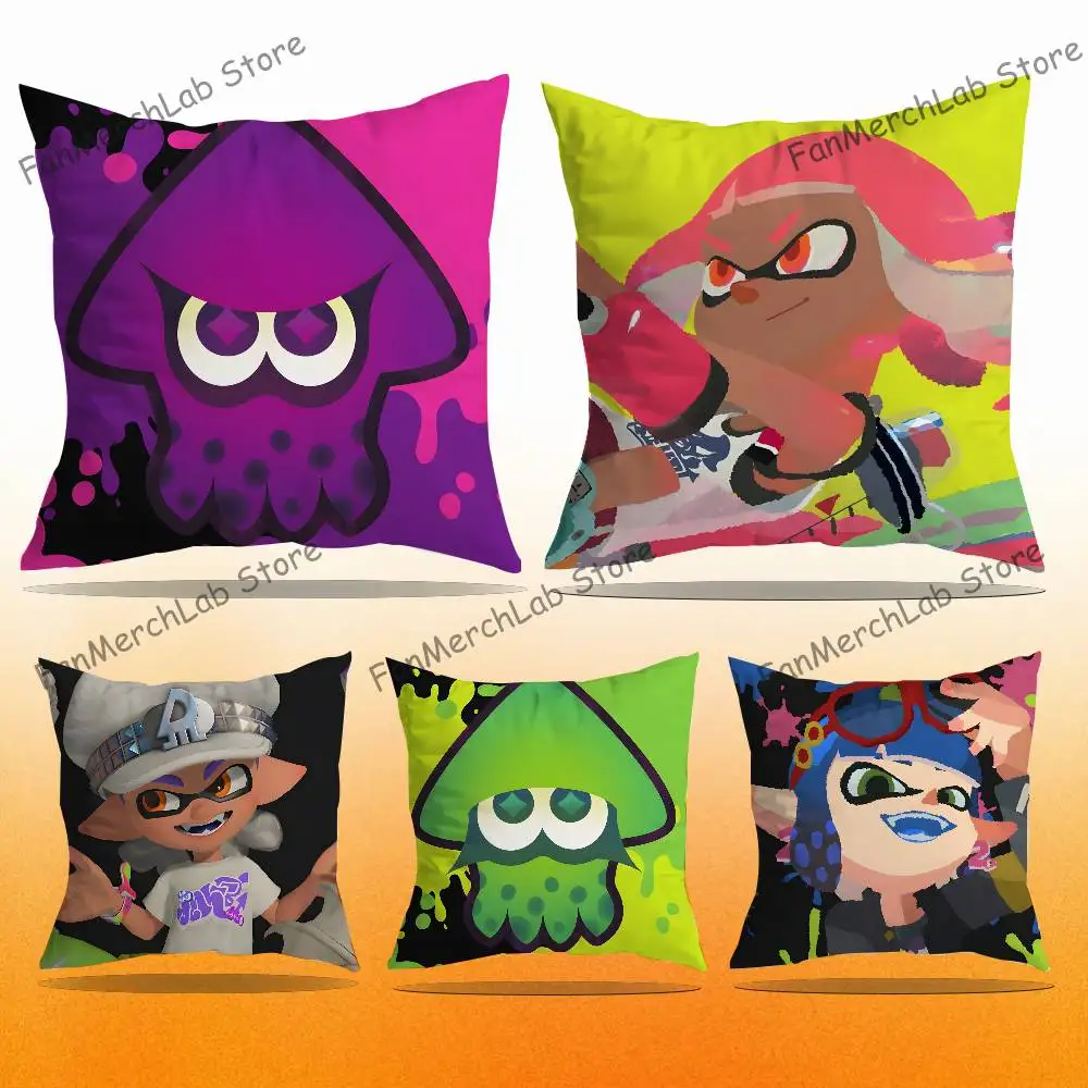 Game S-SplatoonS Cartoon Printed Pillow Cover Cushion Case Simple Sofa Pillow Case No Pillow Core