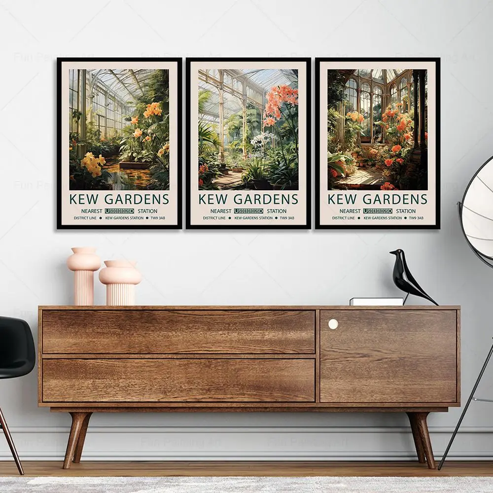 William Morris Posters Kew Gardens Print Peacock Flowers Vintage Wall Art Canvas Paintings Aesthetics Pictures Living Room Decor