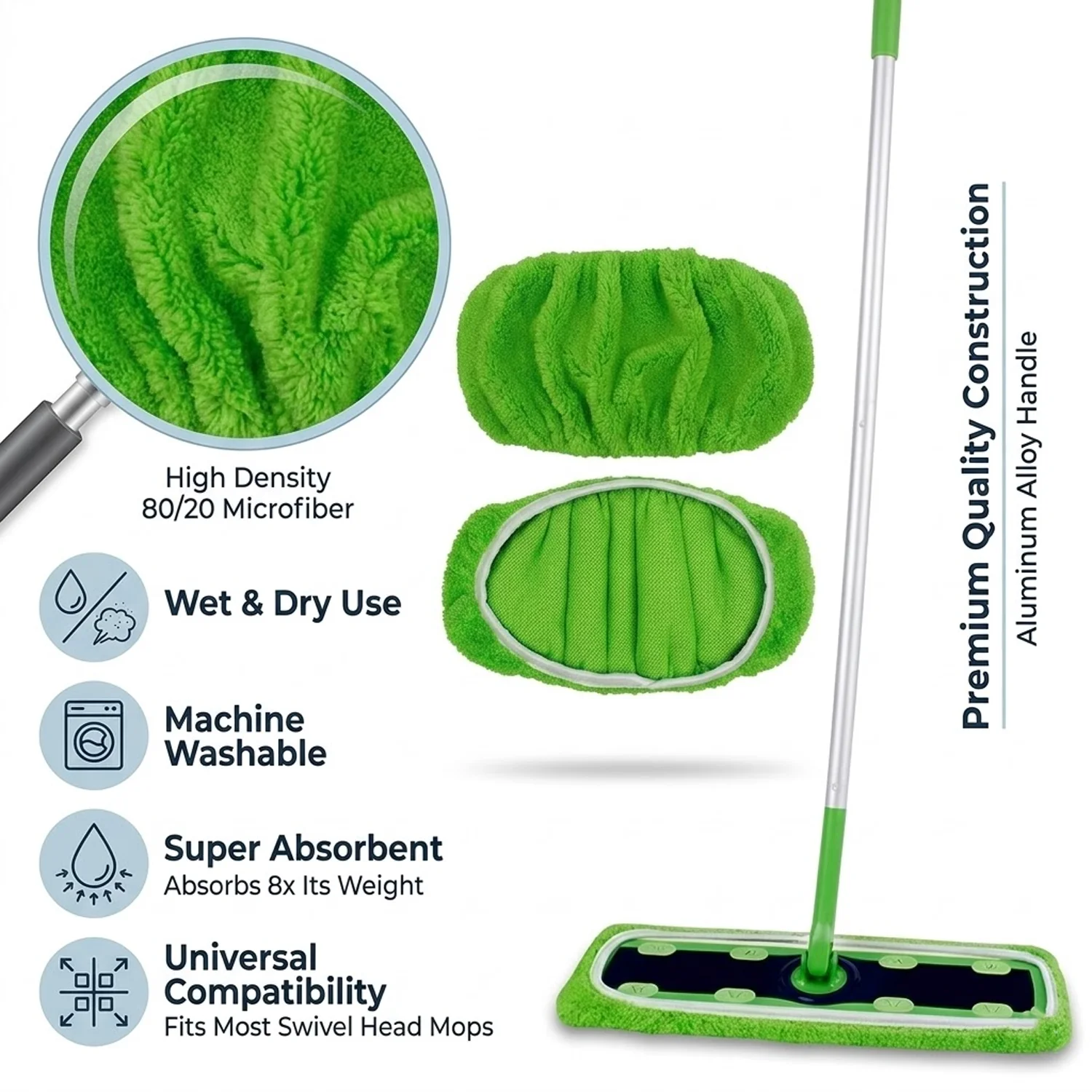 2Pcs Flat Mop Repla…