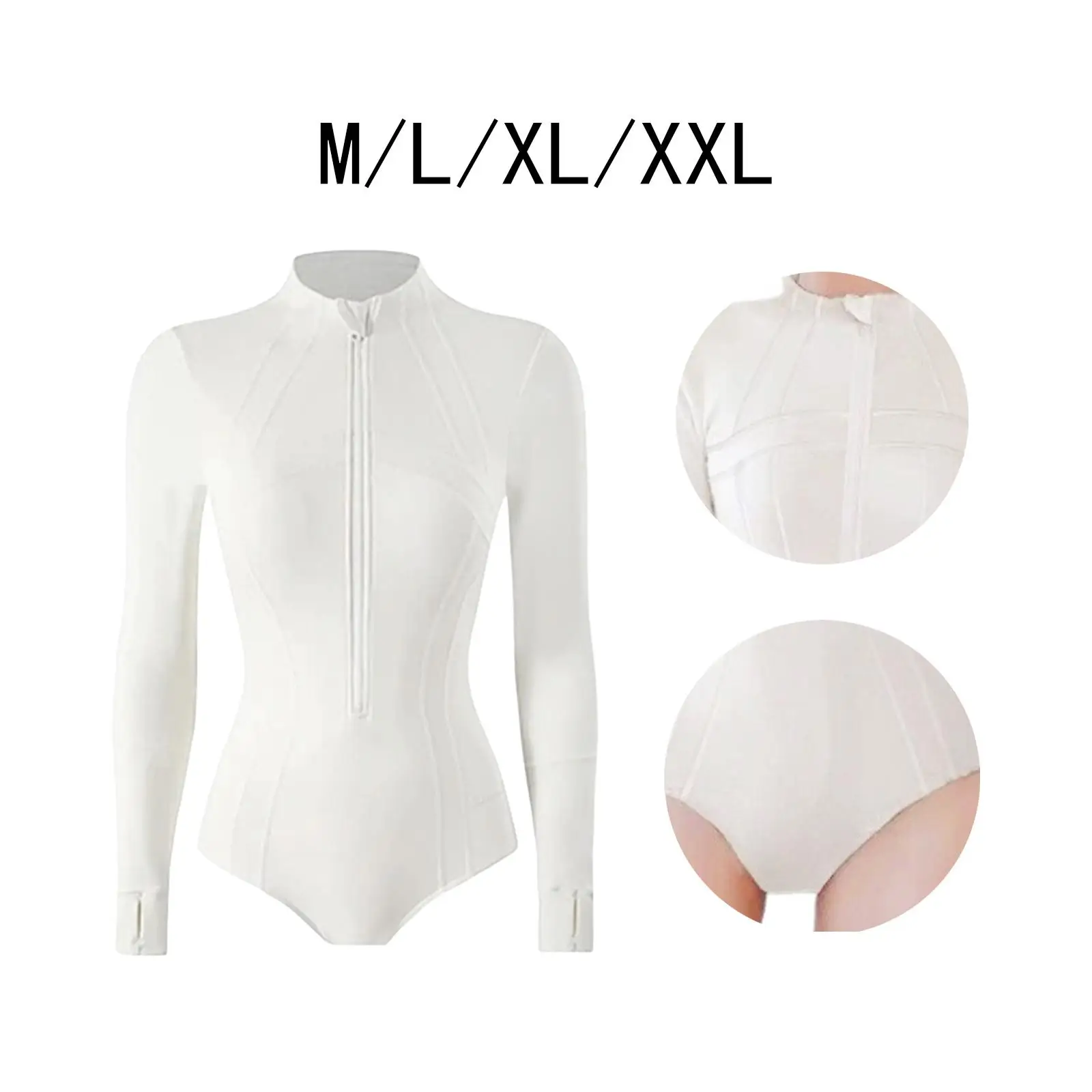 بدلة ركوب الأمواج المحمولة بسحاب أمامي للنساء بأكمام طويلة ملابس سباحة للغطس والغوص والسفر واليوجا والزلج على الماء