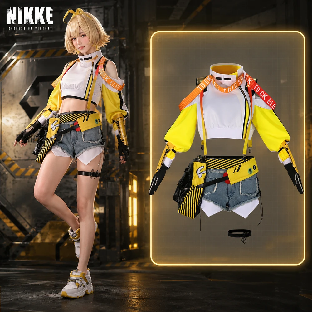 Game NIKKE Goddess of Victory Elegg Cosplay Costume Woman Top and Shorts Uniform Set Anime Role Play Halloween Carnival Uniform