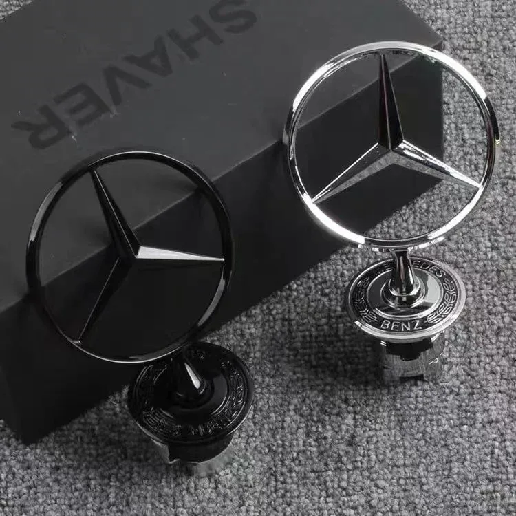 3D Metal Blue Chrome Star Bonnet Hood Logo Emblem Badge For Mercedes Benz W203 W204 W205 W210 W211 W212 W213 W214 W220 W221 W222