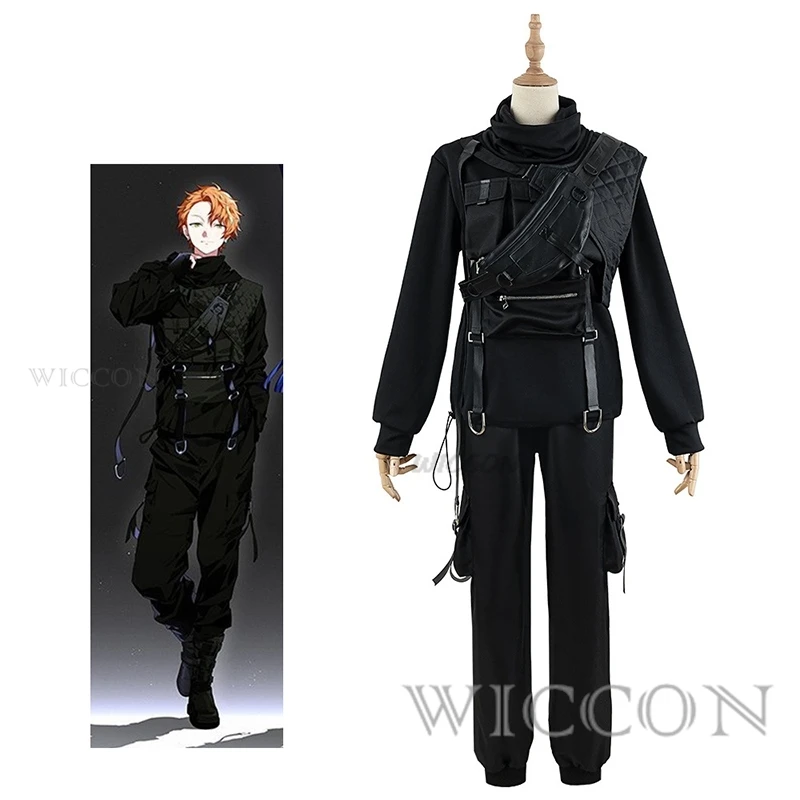 

GAME Project Sekai VBS Cosplay Shinonome Akito Cosplay Costume Suit All Black Suit black wigs Headwear for Cosplay Anime