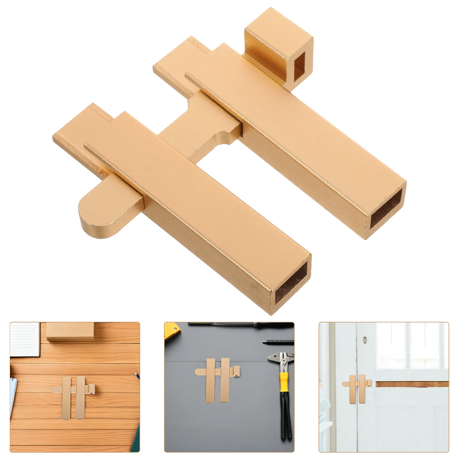 

1Set Aluminum Alloy Door Latch Matte Gold Sliding Bolt Lock for Bathroom Bedroom Closet Interior Doors Privacy Safety Anti-Theft