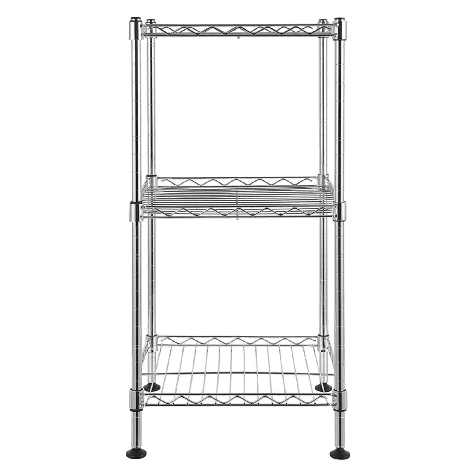 3-Tier Steel Wire Shelving Tower,  Durable Metal Frame, Space-Saving Design, Easy Assembly