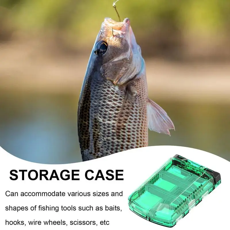 Fishing Lure Organizer Double Sided 6 Compartment Bait Box Fishing Storage Fishing Tackle Box For Fishing Hiking Hunting