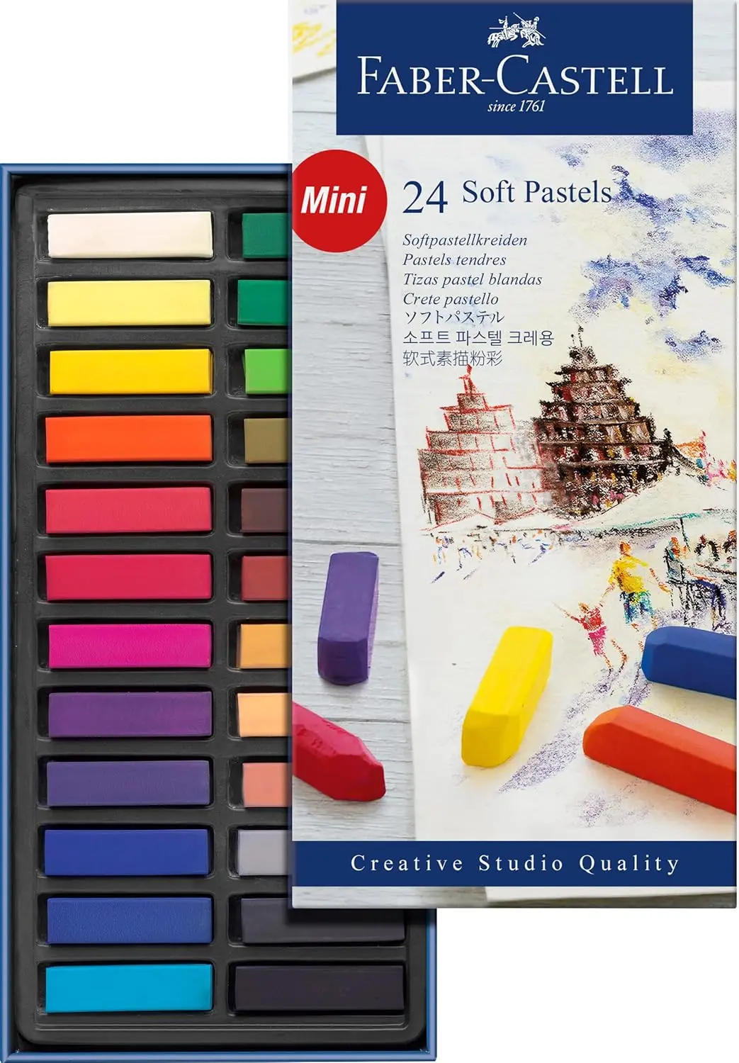 

24 Vivid Soft Pastel Mini Sticks - Smooth & Blendable for Art