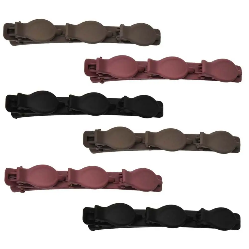

Double Layer Side Hair Clips for Women - Black, Red, Brown Duck Billed Hair Accessories - 6PCS