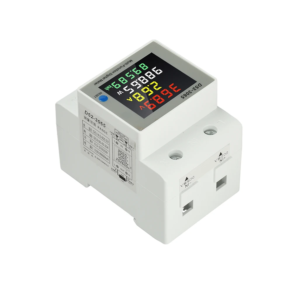 DC 14-600V 63A Voltmeter Amperemeter Watt Kwh Energie-Leistungsmesser D52-3065 DIN-Schienen-Energiemesser Stromverbrauchsmessgerät – Detail 29