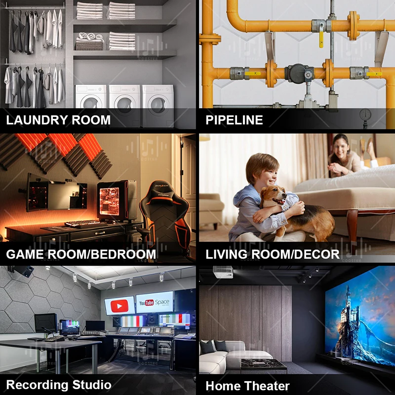 Imagem -05 - Painel Acústico de Isolamento do Teto Home Studio Sound Absorbing Wall Stickers Ktv Acoustic Stickers Vedação da Porta 12 Pcs