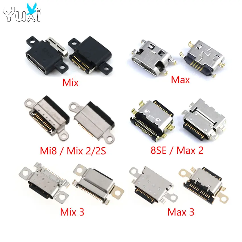 YuXi 1pc Xiaomi Mi 8 8SE Max 3 Mix 2 2S USB Charging Dock Charge Socket Port Jack Plug Connector