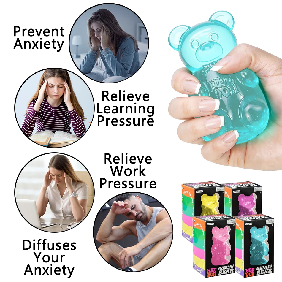 Maltose Niedlicher Bär Maltose Quetschspielzeug Buntes Sensorisches Spielzeug Kreatives Neues Produkt Schreibtischdekoration Stressabbau-Puppe Geschenke – Detail 4