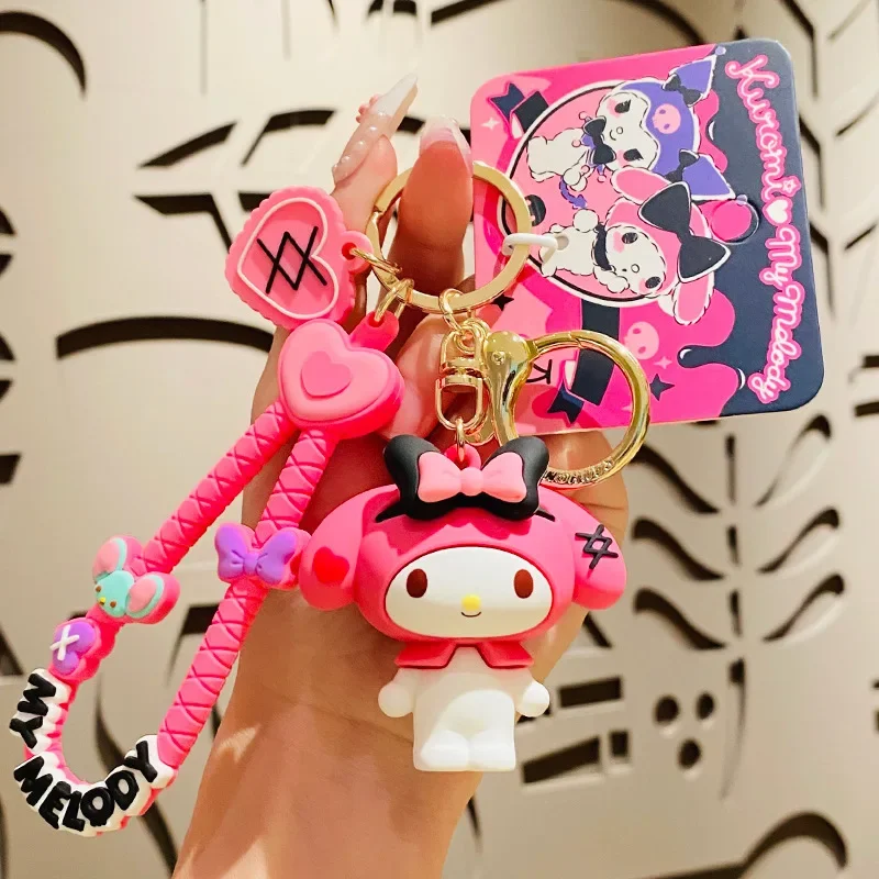 

Wholesale Kawaii Sanrio My Melody Keychain Pvc Doll Key Chain Cartoon Anime Kuromi Bag Pendant Car Keyring Accessories Xmas Gift