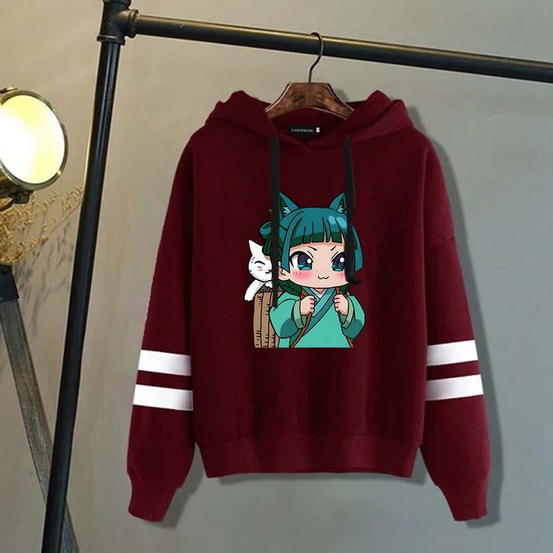 جديد يوميات الصيدلية MAOMAO لطيف طباعة مقنعين موضة النساء الرجال شريط البلوز كم طويل بلايز عادية Harajuku هوديس #4